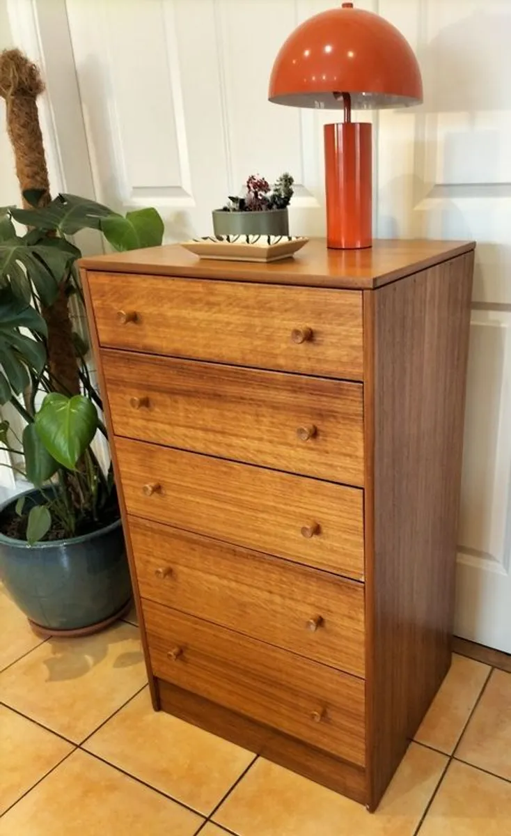 Mid Century Vintage Tallboy Chest of Drawers - Image 2