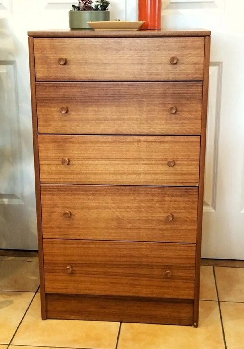 Mid Century Vintage Tallboy Chest of Drawers - Image 3