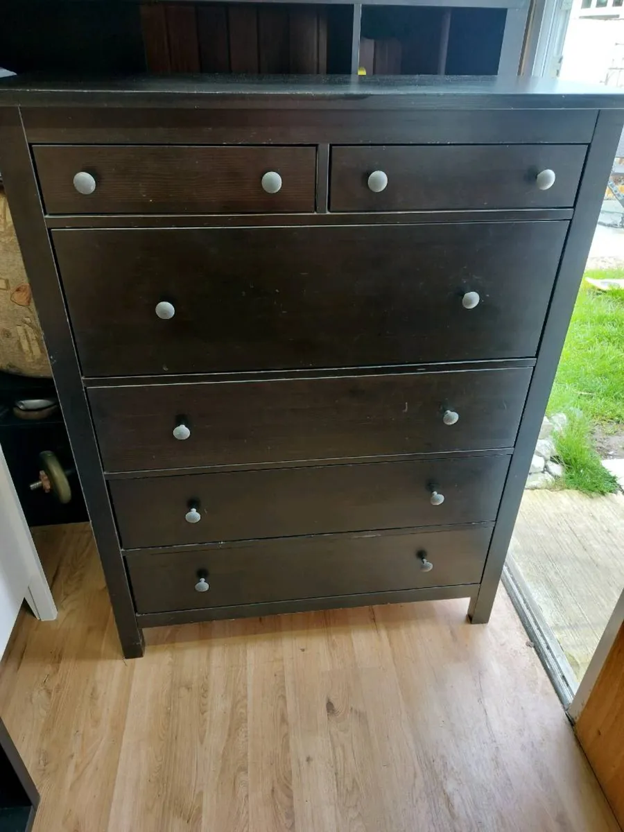 Chest of 6 drawers Hemnes black-brown - Image 1