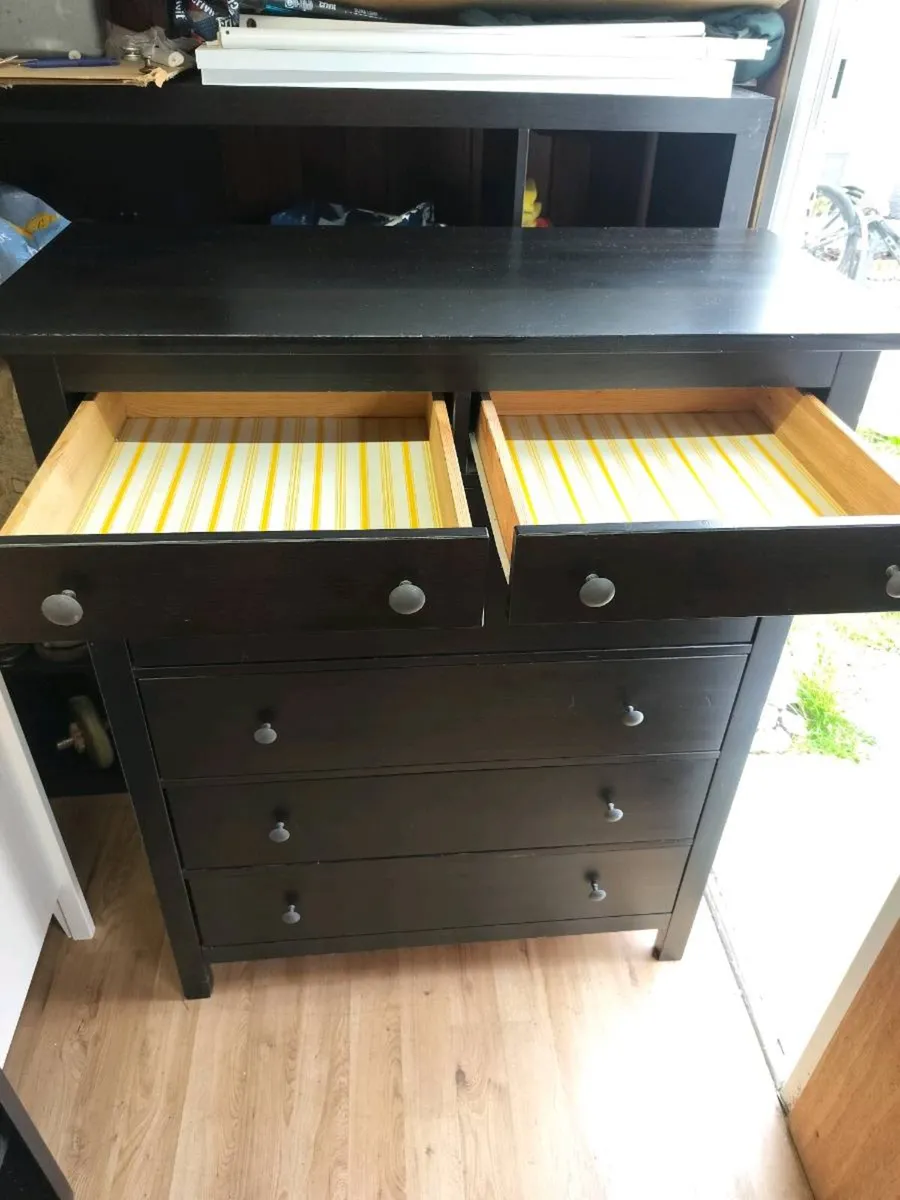 Chest of 6 drawers Hemnes black-brown - Image 2