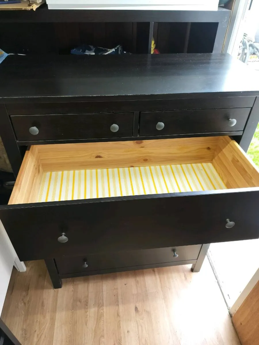 Chest of 6 drawers Hemnes black-brown - Image 3