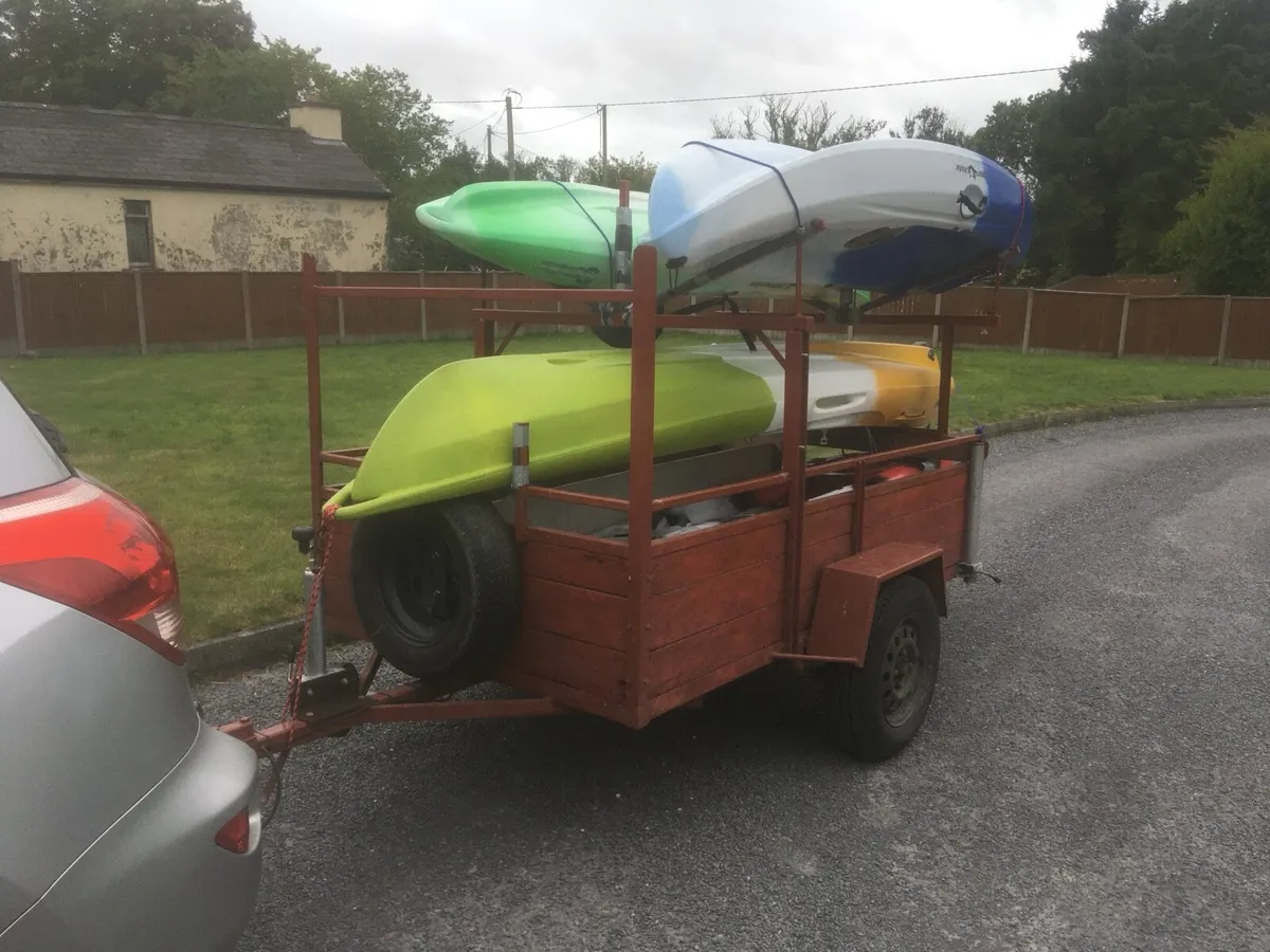 4 kayaks and multifunction trailer for sale - Image 1