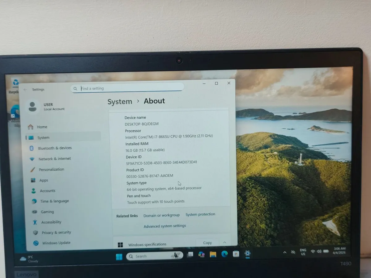 Lenovo ThinkPad T490 – Intel i7 8th Gen | 16GB RAM - Image 4