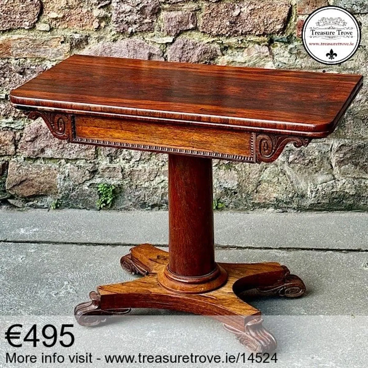 Antique Card Games Bridge Table - Image 3