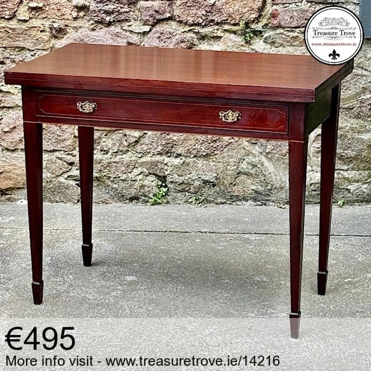 Antique Card Games Bridge Table - Image 3