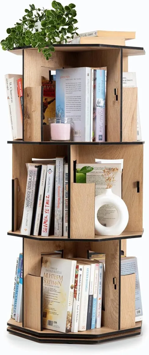 Corner Shelf Kids Bookshelf Rotating Book for - Image 1
