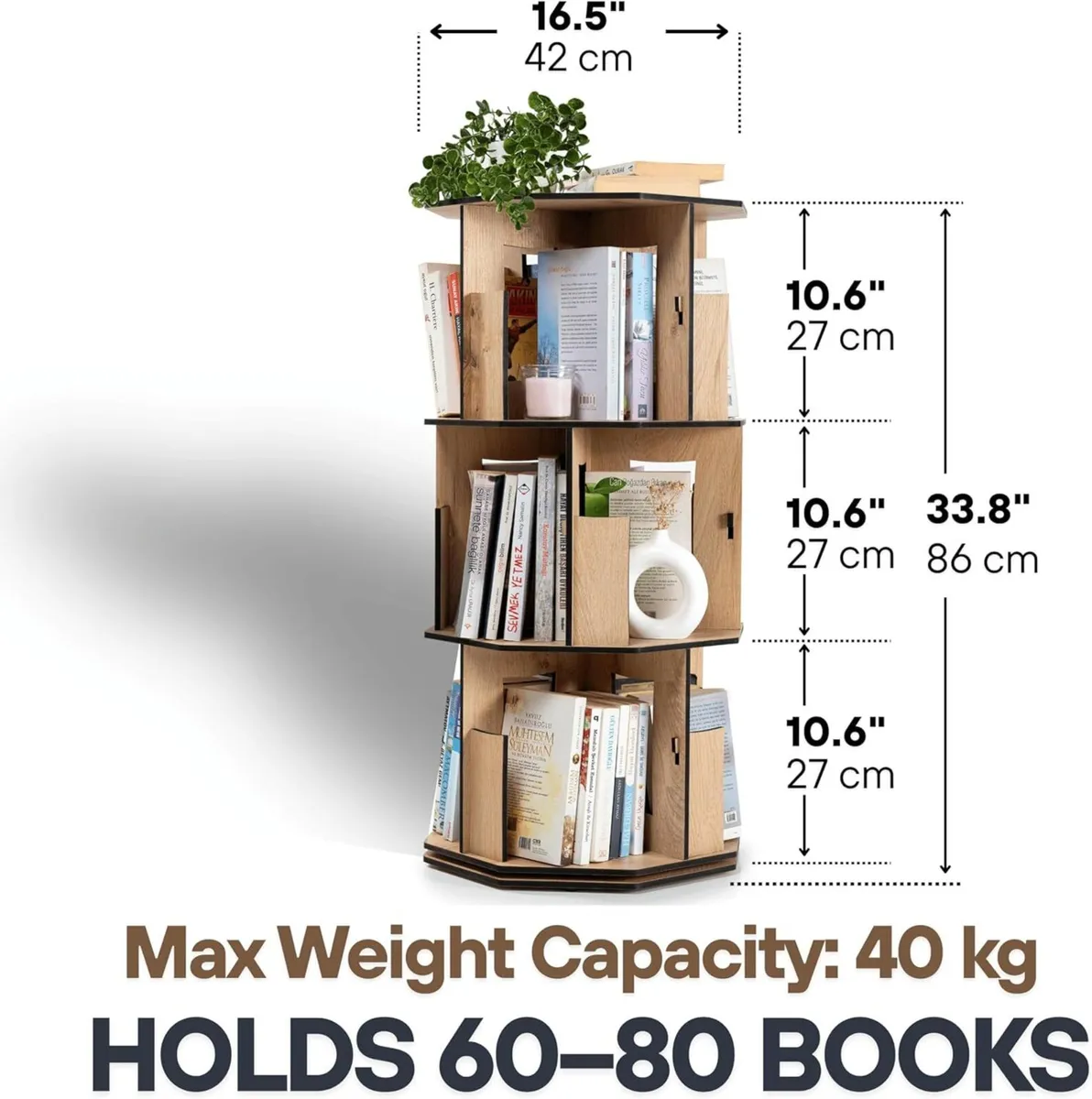 Corner Shelf Kids Bookshelf Rotating Book for - Image 2