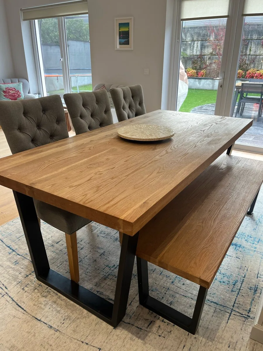 Dining table solid oak 6 seater - Calia - Image 1