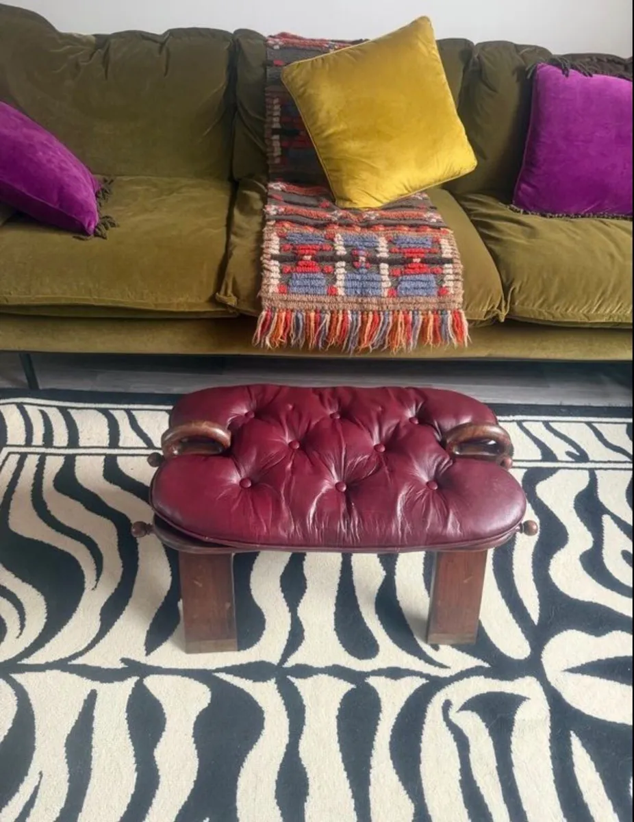 Vintage Camel Saddle Footstool - Image 1