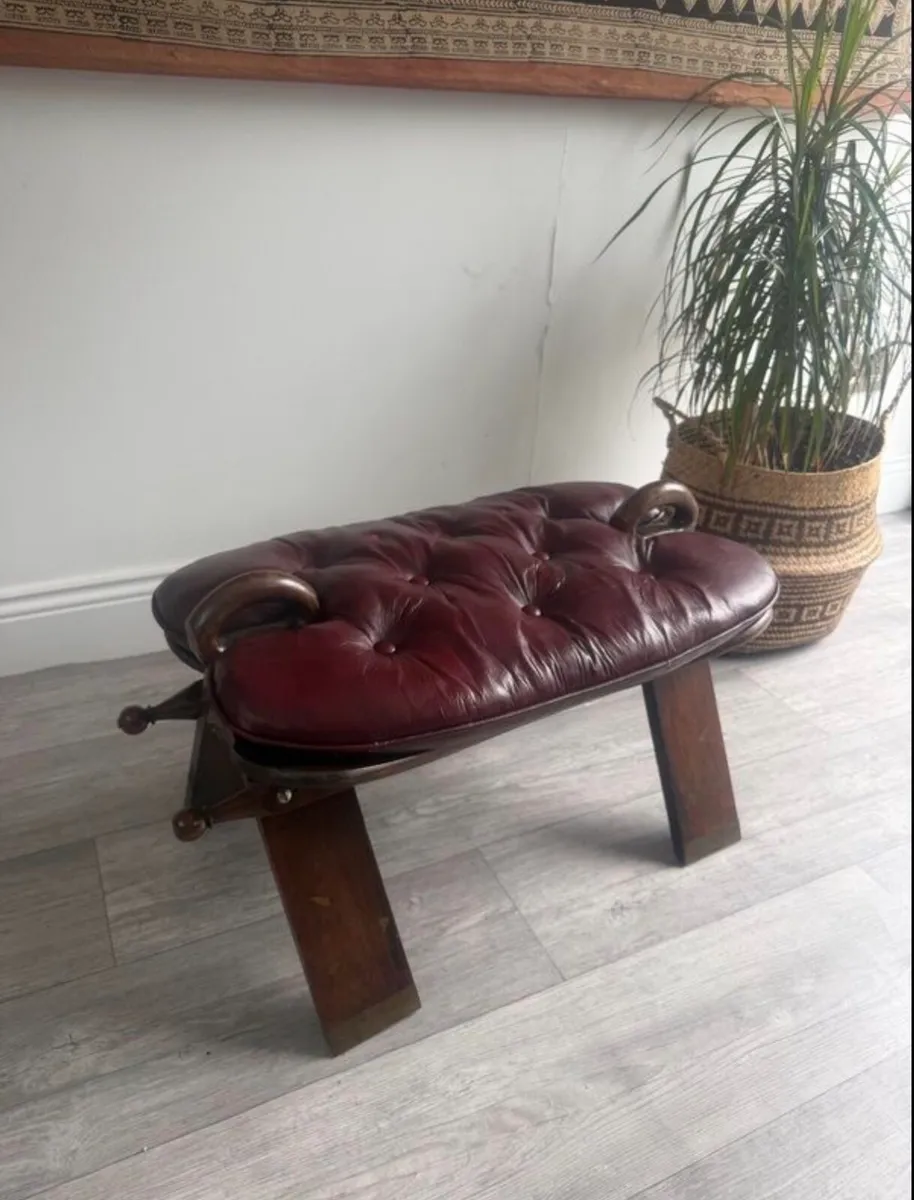 Vintage Camel Saddle Footstool - Image 2