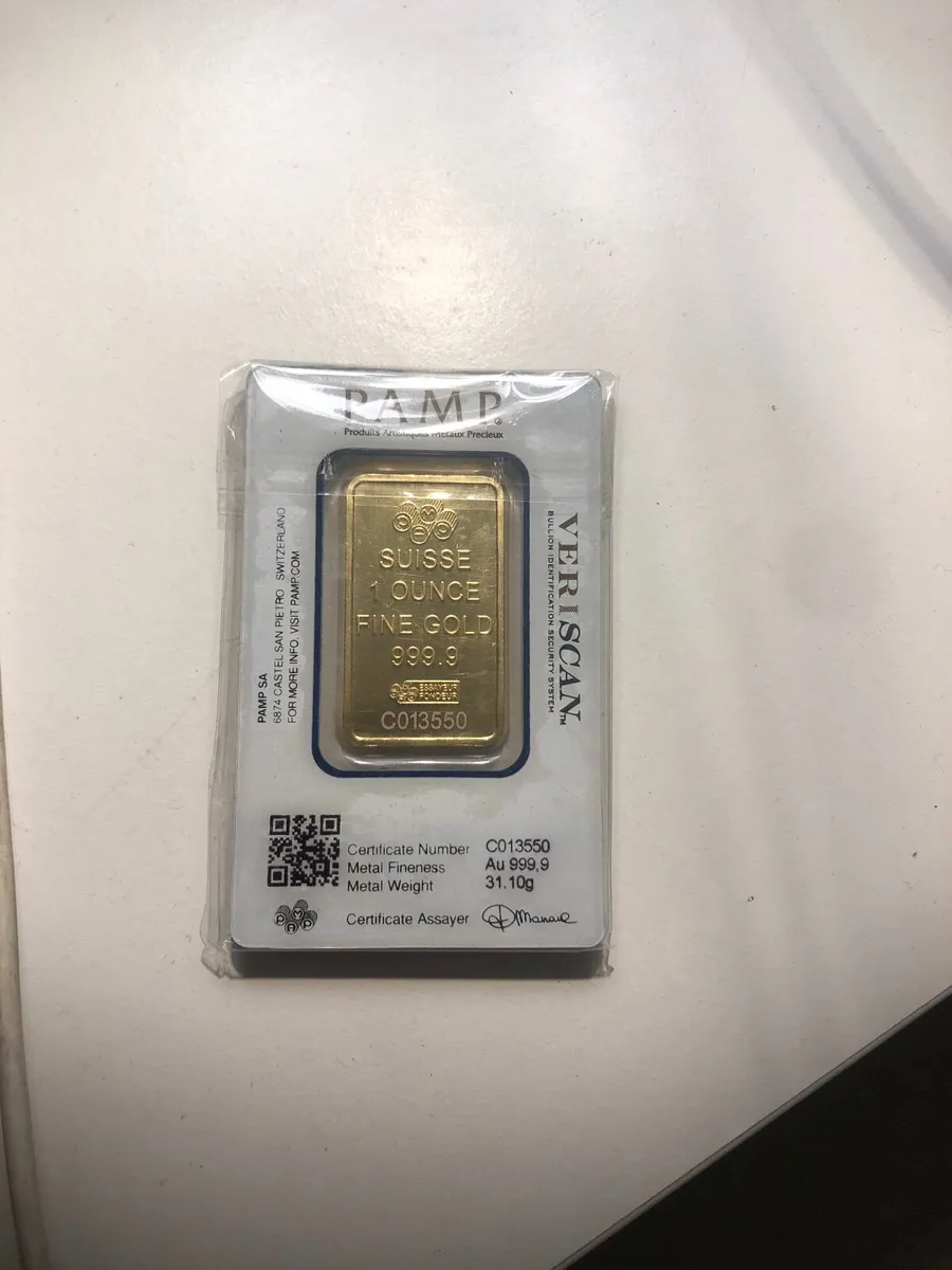 1 oz 24 k gold plated bar/ pamp - Image 2