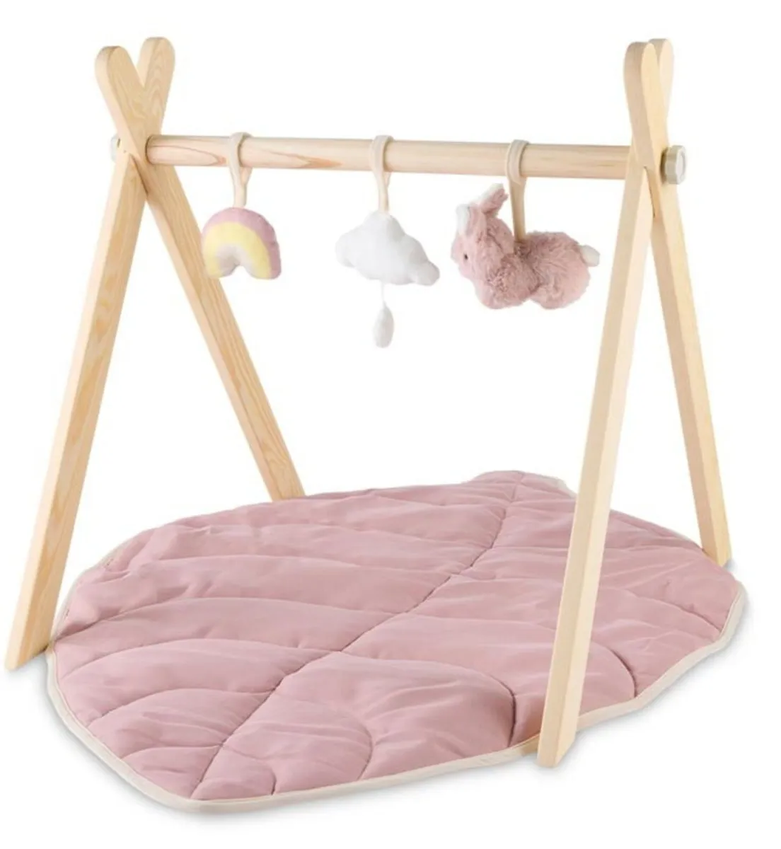Nuby Little Hops and Raindrops Wooden Play Gym - Image 1