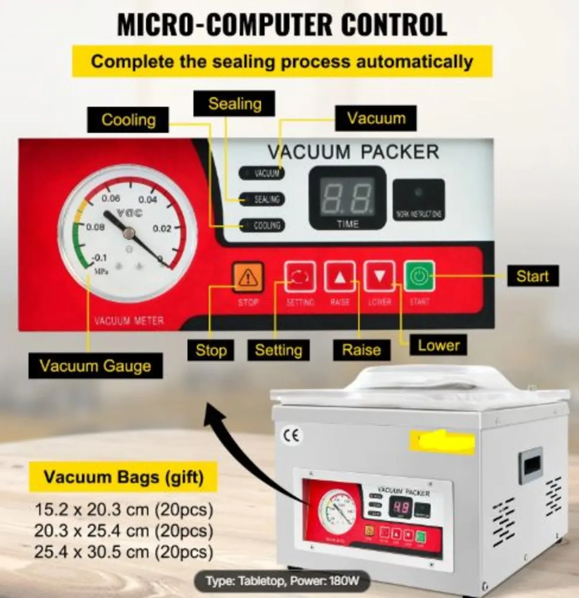 Chamber Vacuum Sealer, 260W Sealing Power, Vacuum - Image 3