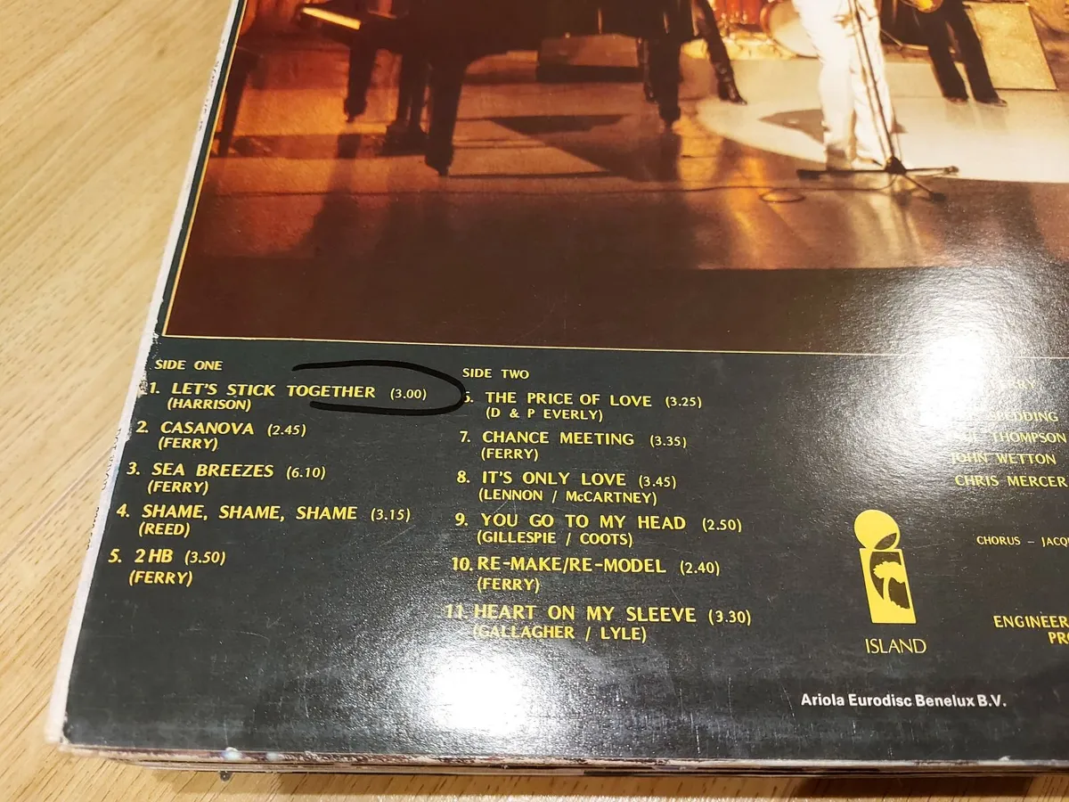 BRYAN FERRY - LETS STICK TOGETHER - VINYL RECORD - Image 2