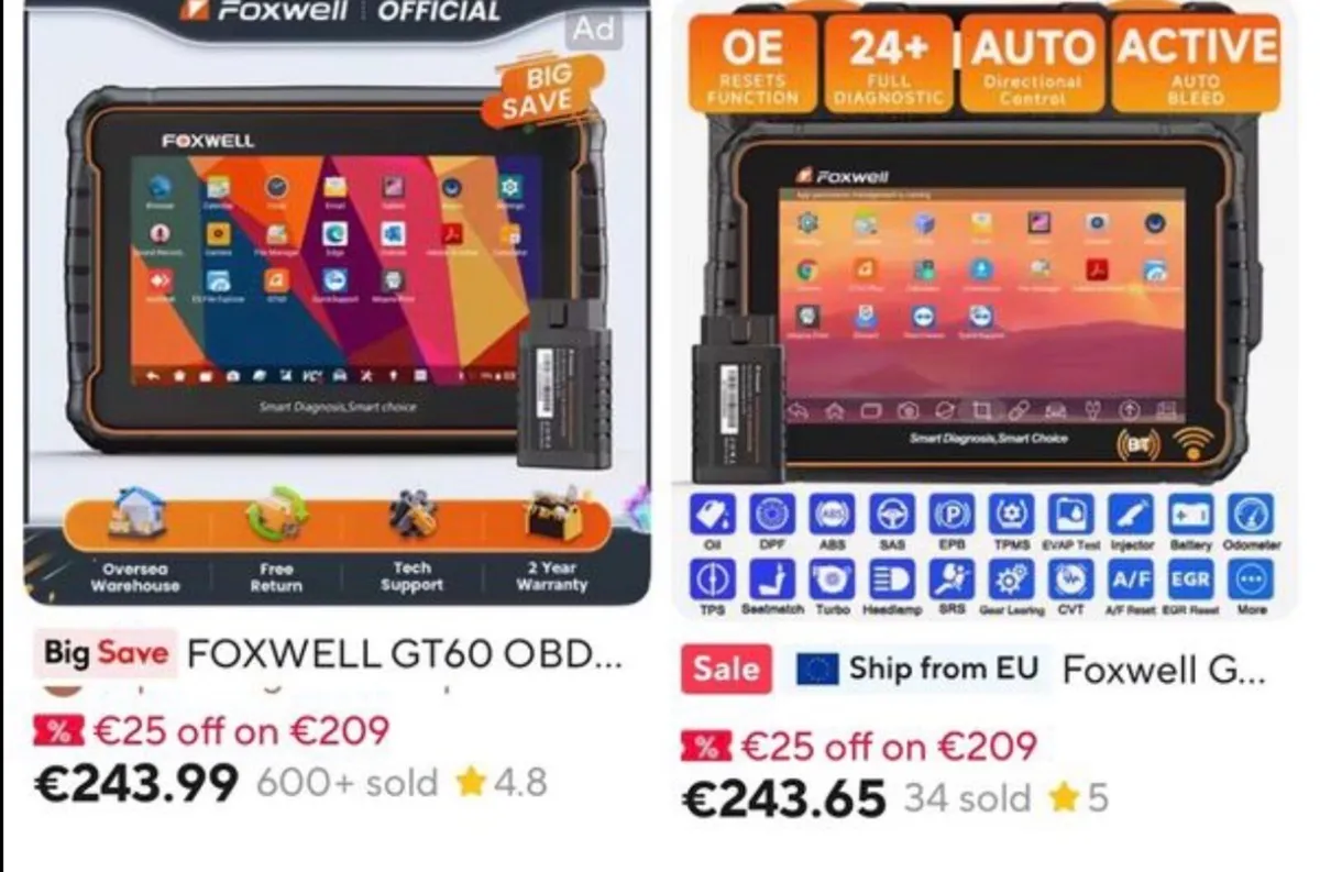 Bluethoot professional diagnostic Foxwell gt60 - Image 2