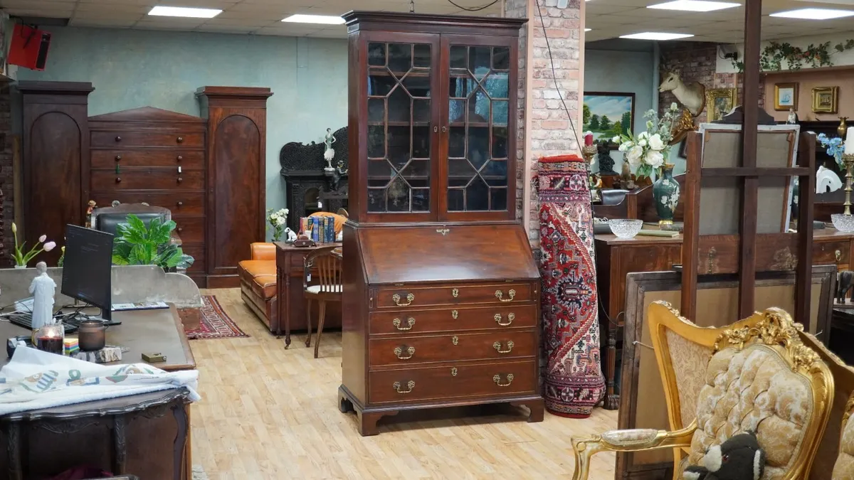 Georgian Mahogany Bureau Bookcase - Image 1