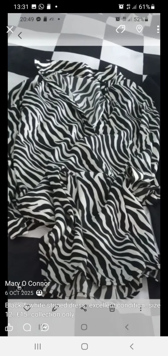 Womens black and white dress