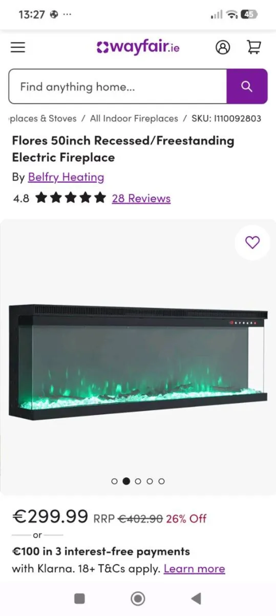 Look 👀 electric inset fire - Image 2