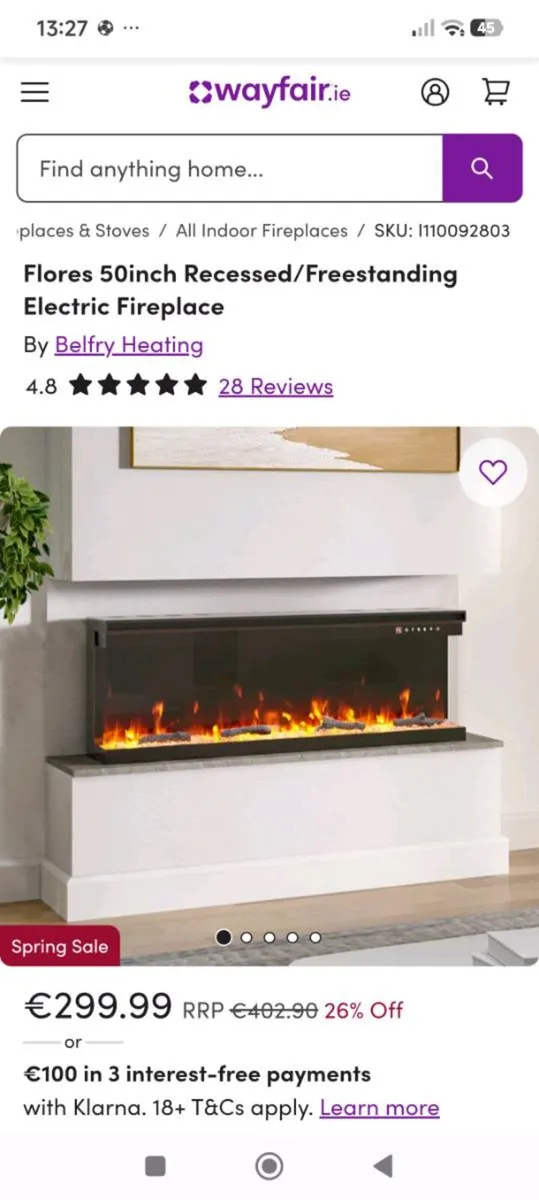 Look 👀 electric inset fire - Image 3