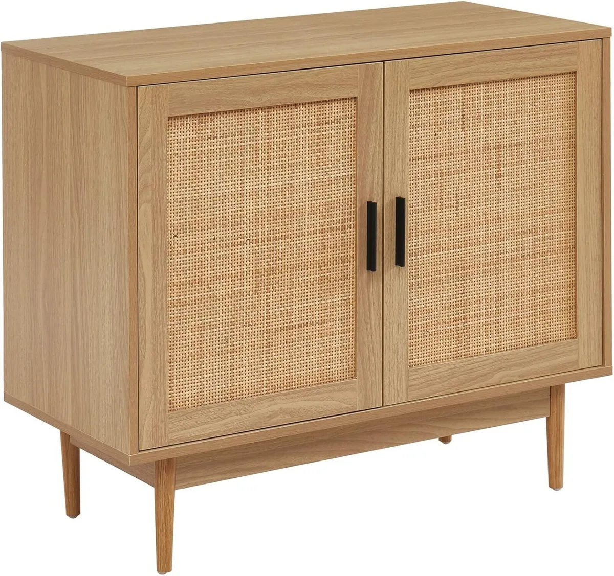 Sideboard AMANA oak effect and rattan cane 90cm - Image 1
