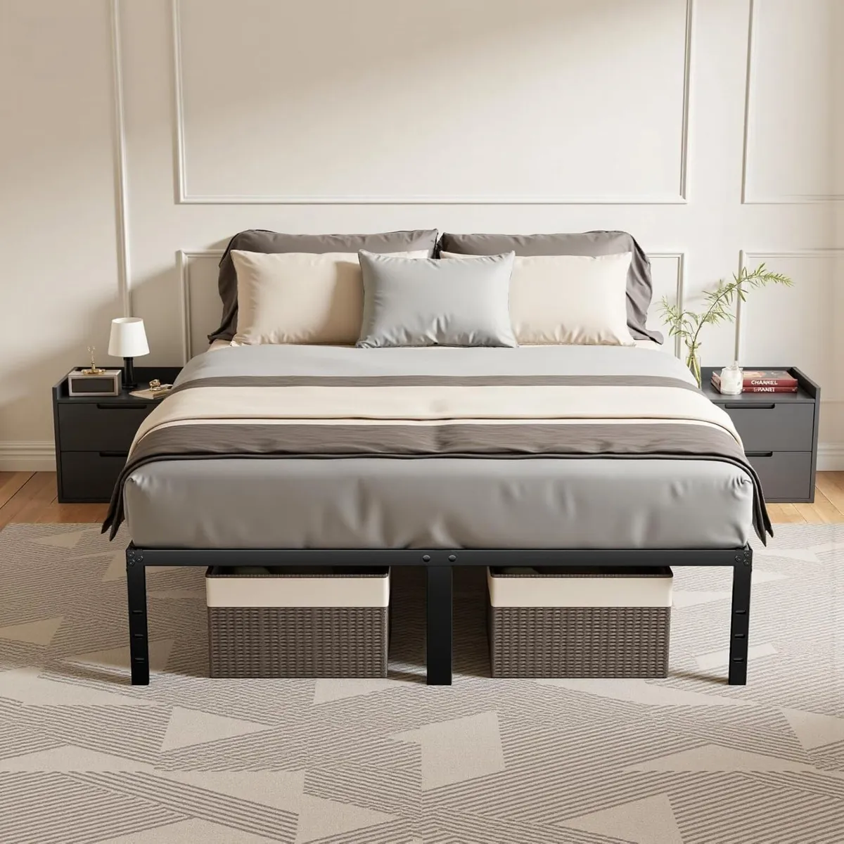 King Size Bed Frame 36CM Metal with Underbed - Image 1