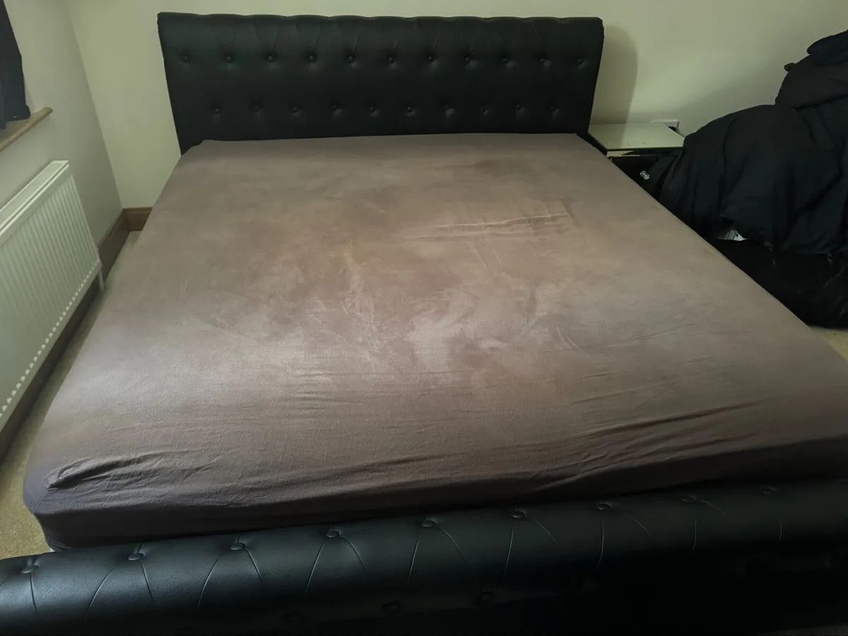 Super king bed frame and mattress - Image 2