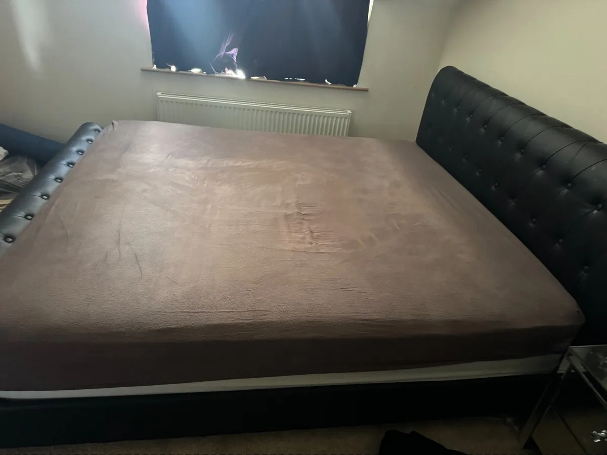 Super king bed frame and mattress - Image 3