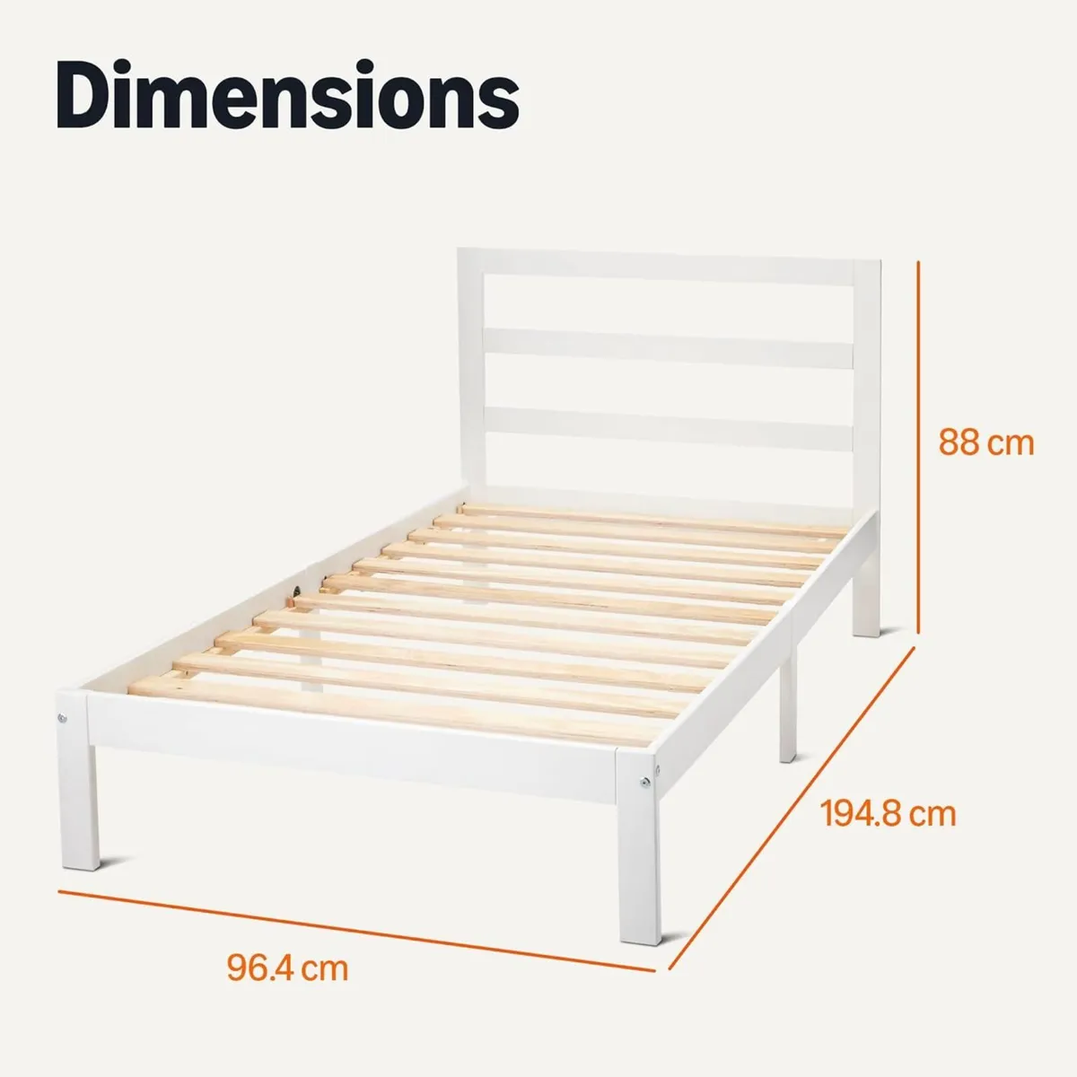 Single Bed Frame with Headboard Solid Pine Wood - Image 2