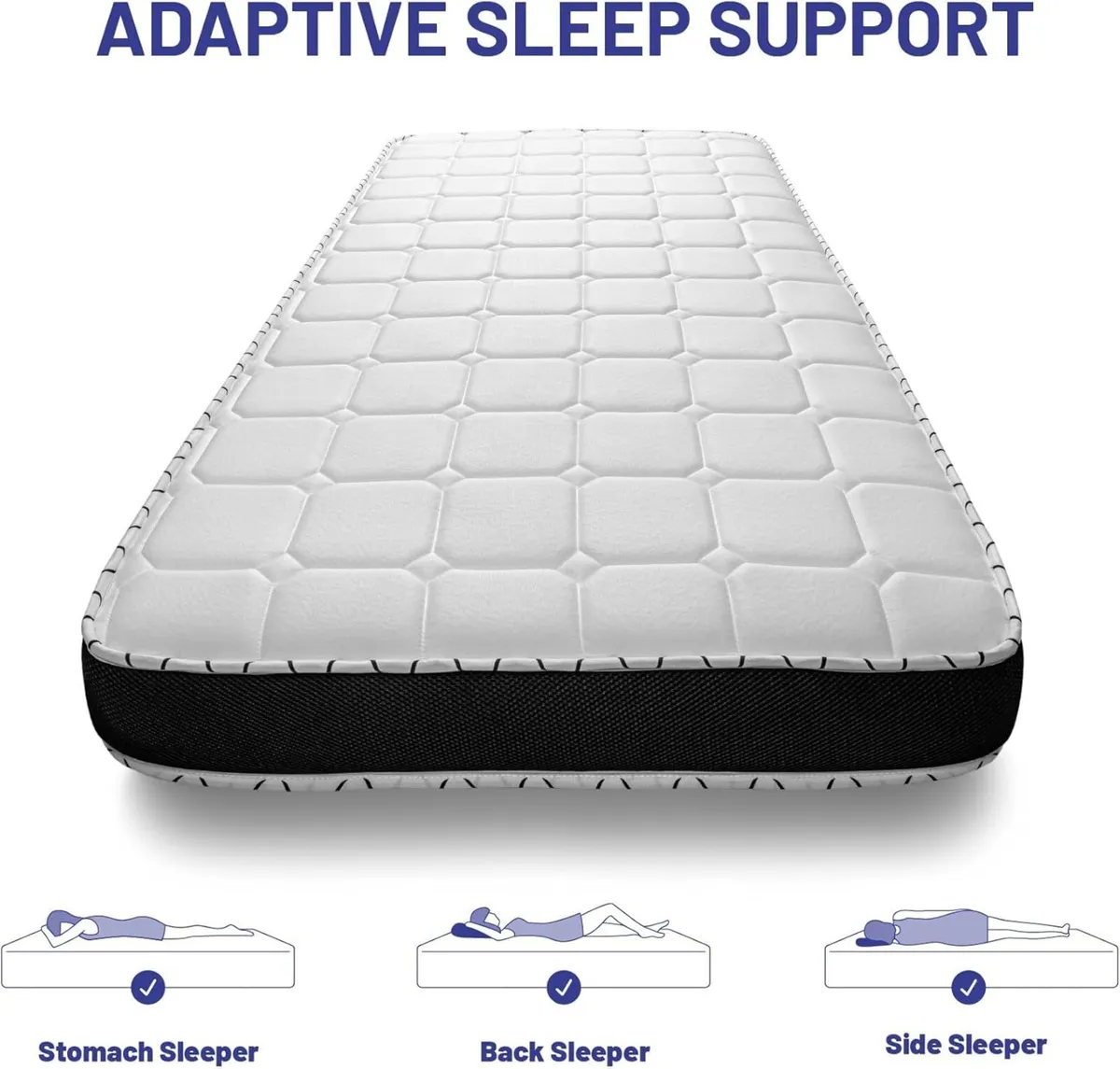 3ft Single Mattress Memory Foam 6 Inch Deep Plush - Image 3