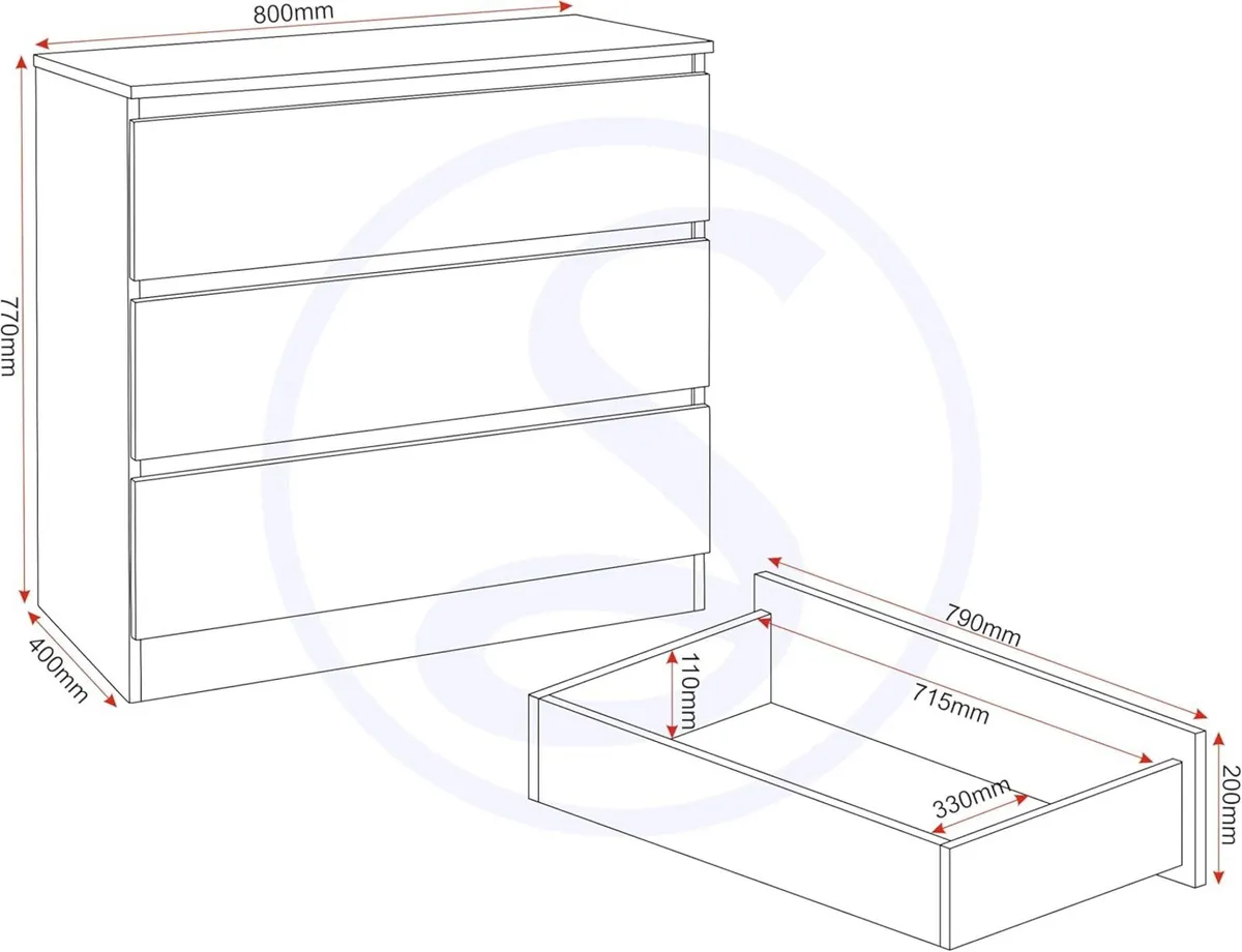 Malvern 3 Drawer Chest in Urban Snow - Image 3