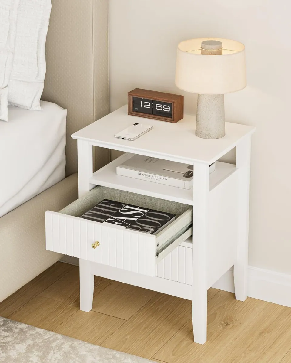 Bedside Table Chest of 2 Drawers Cabinet Wooden - Image 3