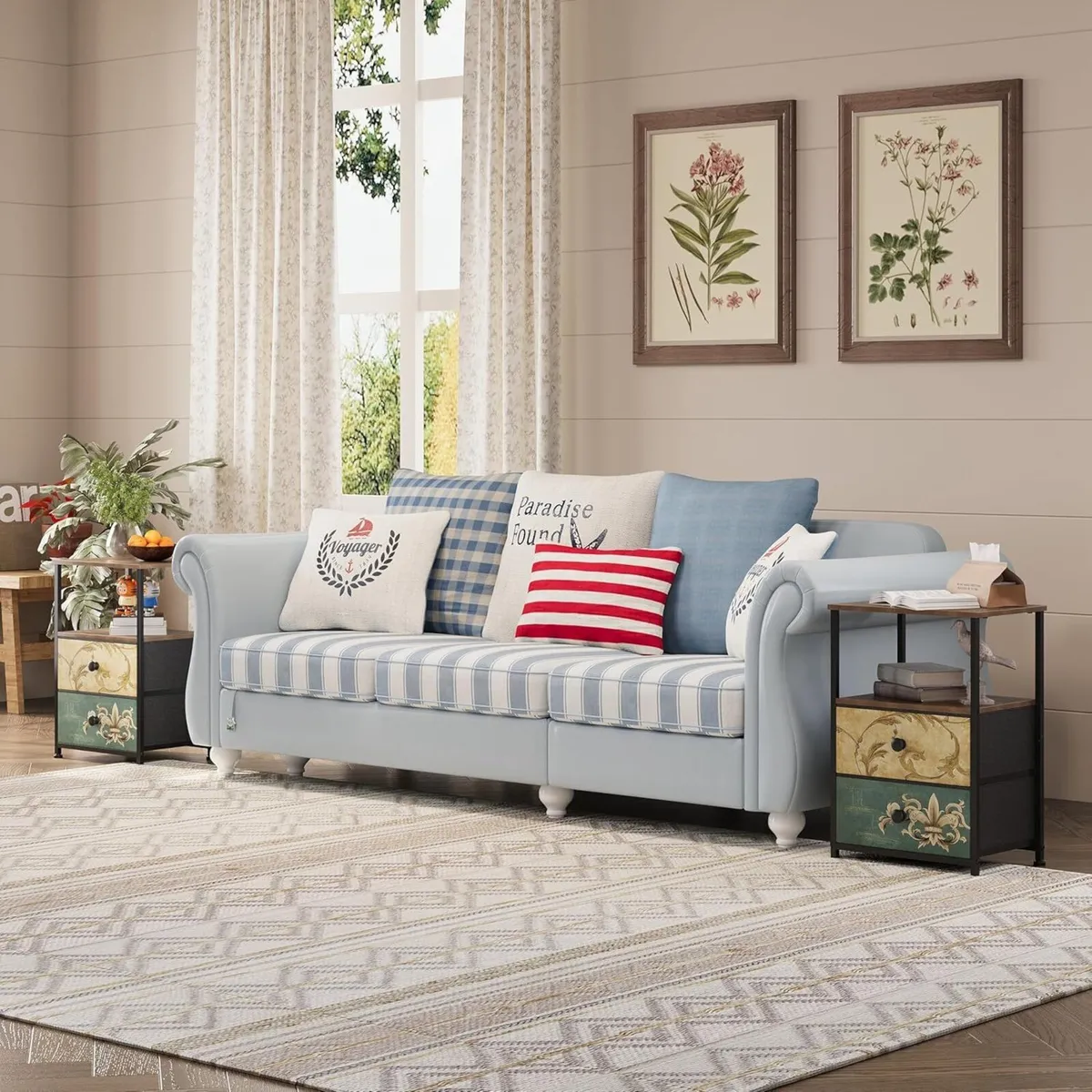 Chest of Drawers 2 Sets Bedside Table with Open - Image 2