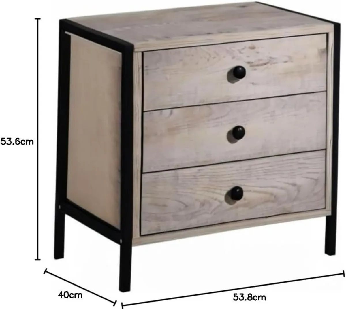Timber Art Design Zahra 3 Drawer Chest Bedside - Image 2