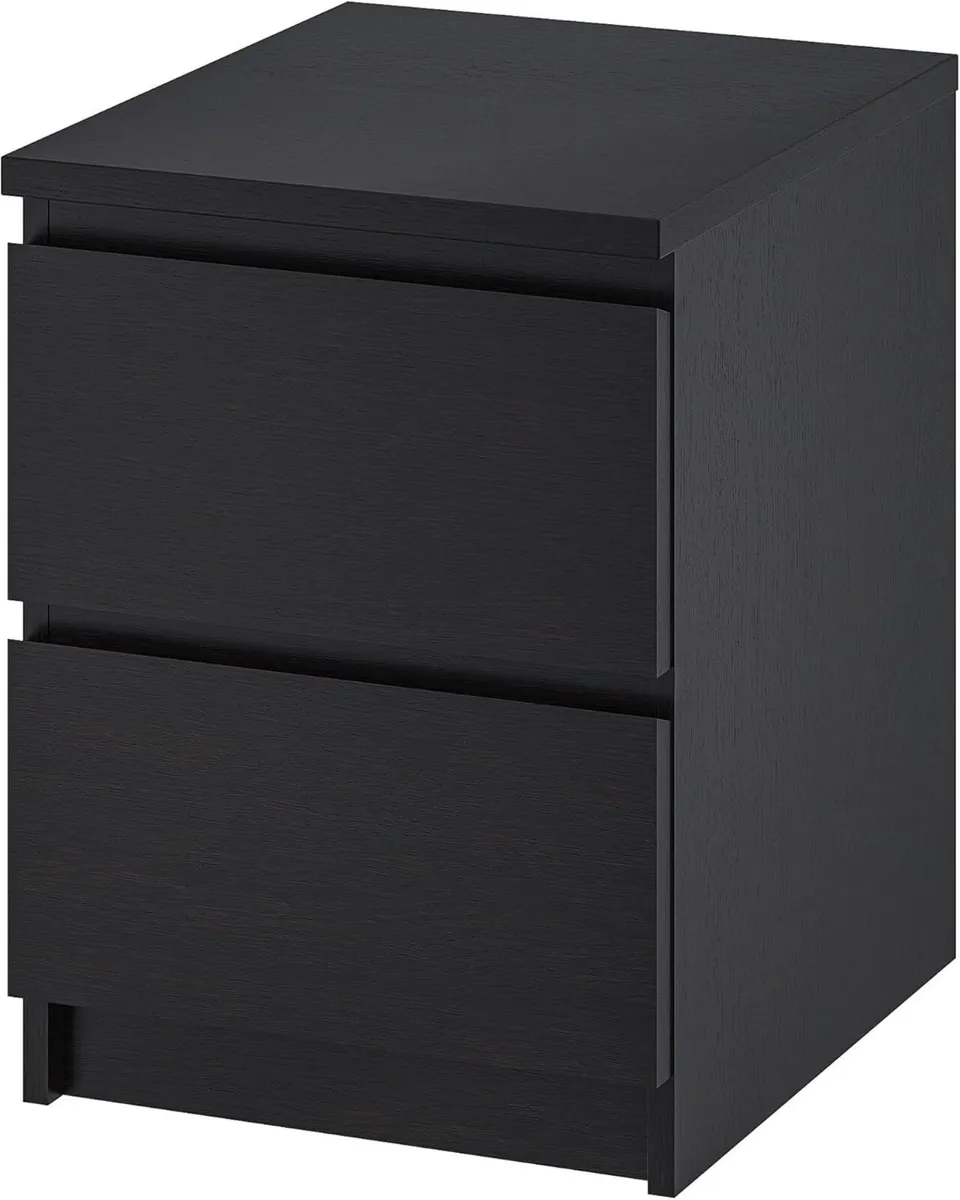 MALM Chest of 2 Drawers 40x55 cm Black-Brown - Image 1