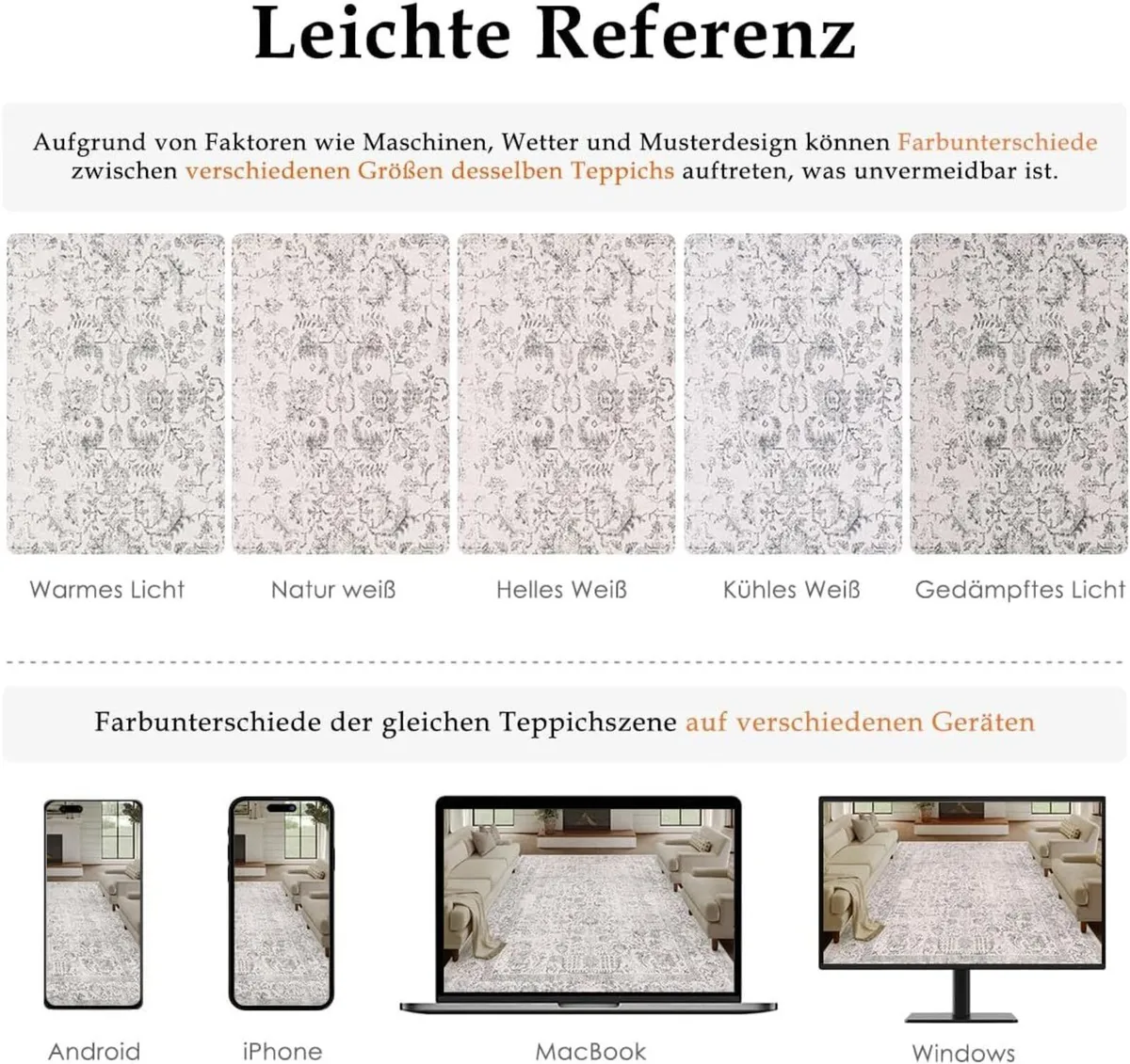 Vintage Grey Rugs Living Room Washable Non Slip - Image 2