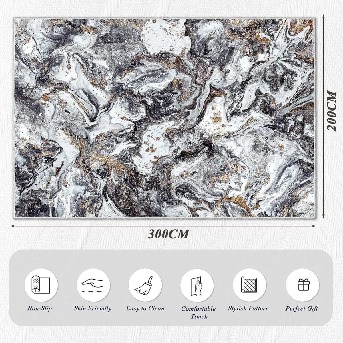 Living Room Rugs Large - 200x300 cm Upgraded 10mm - Image 2