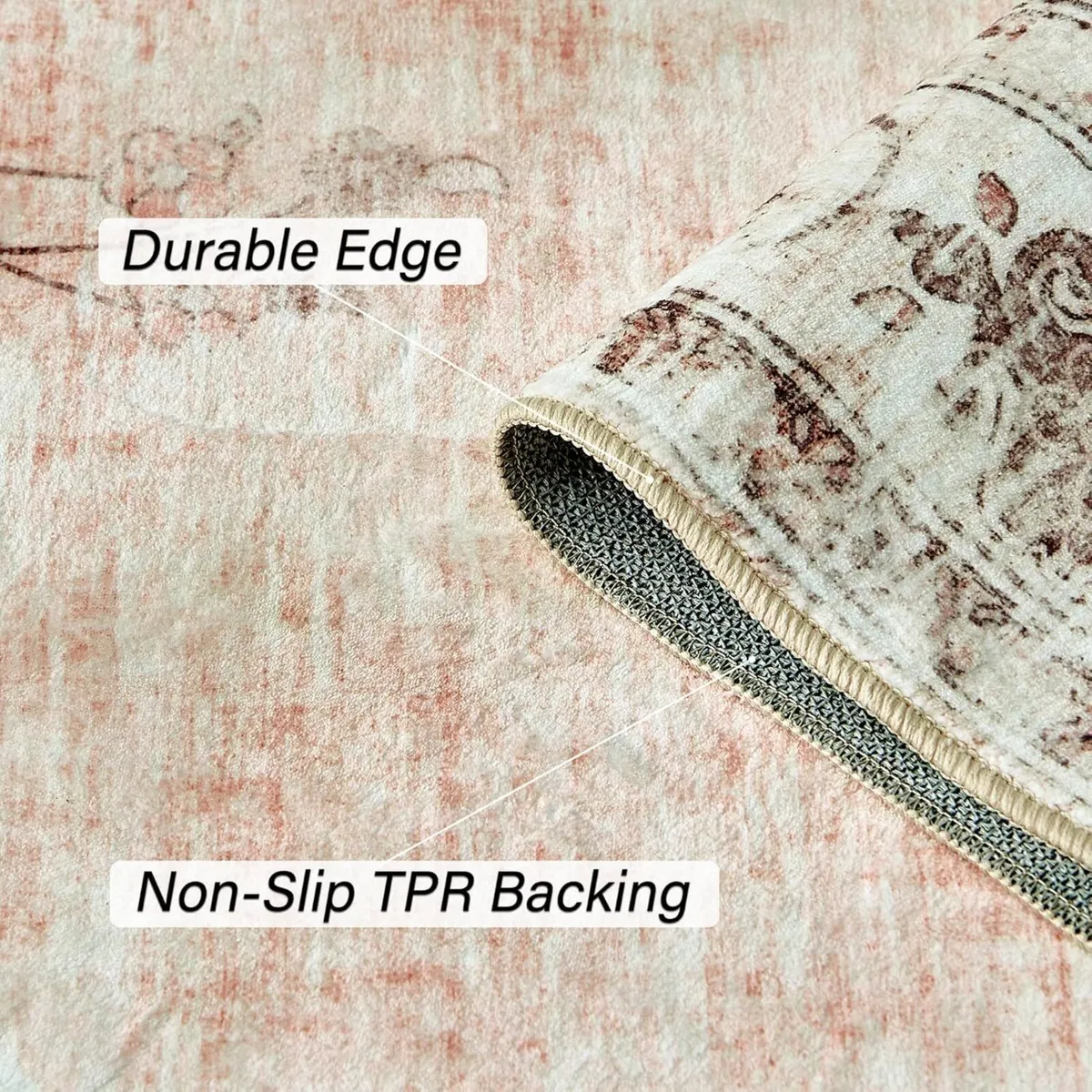 Machine Washable Rug Large Vintage Area Short - Image 3