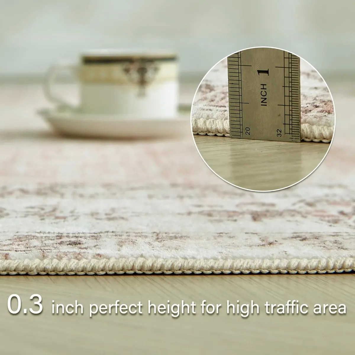 Machine Washable Rug Large Vintage Area Short - Image 4