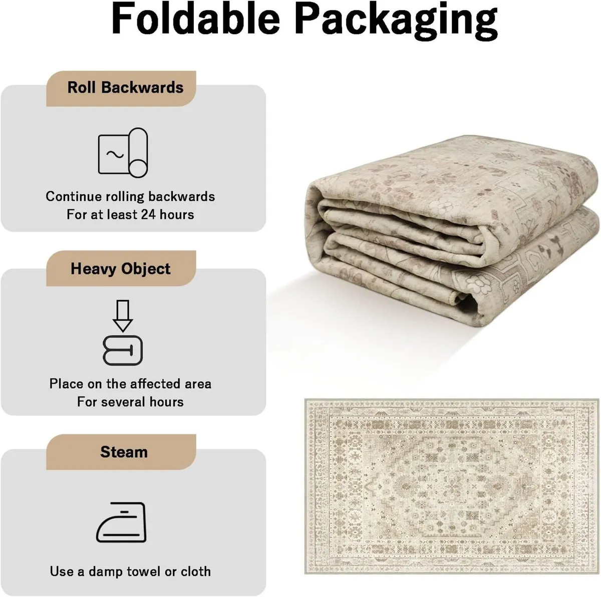 Washable Rugs Living Room 200x300cm Distressed - Image 4