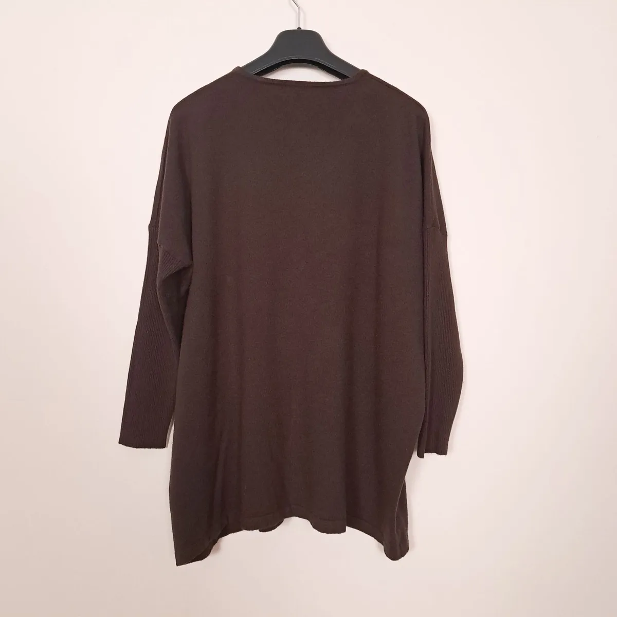 Chocolate Brown Oversized Batwing Jumper 14-16UK - Image 2