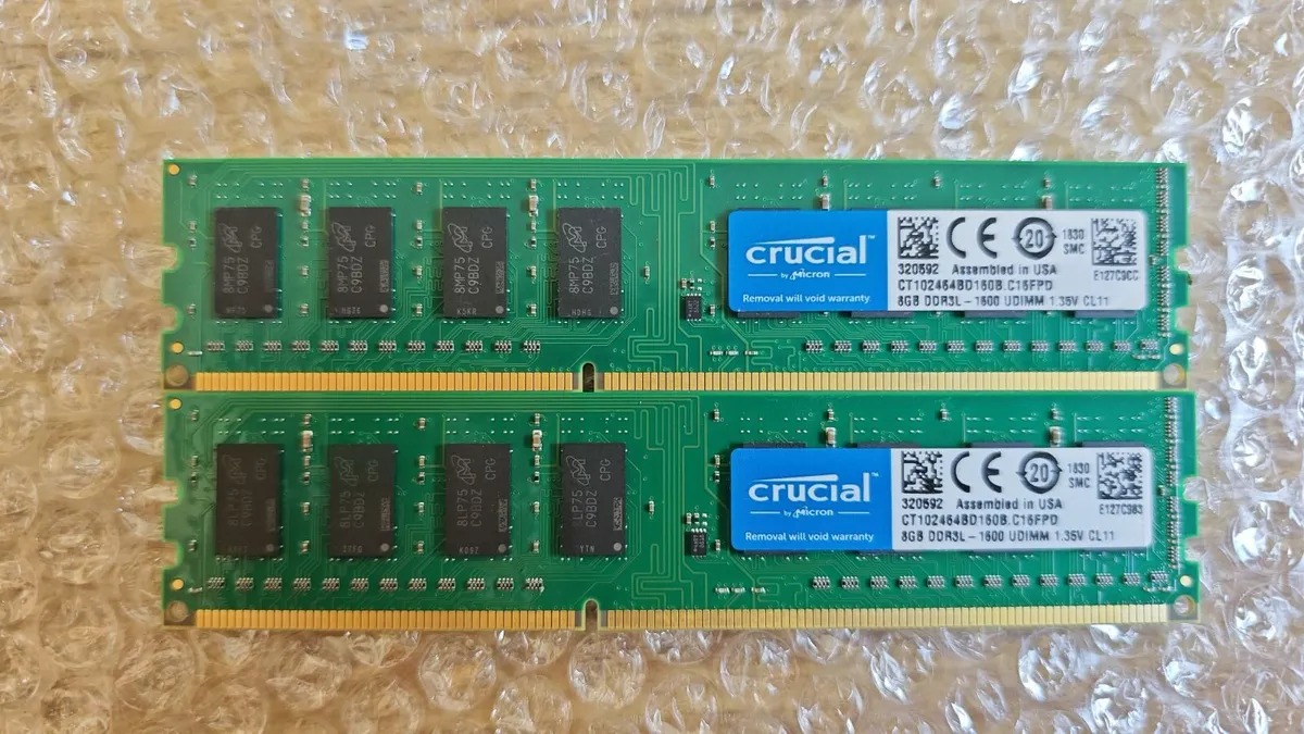 Crucial 16GB DDR3 (2x8GB) PC3-12800U PC Memory RAM