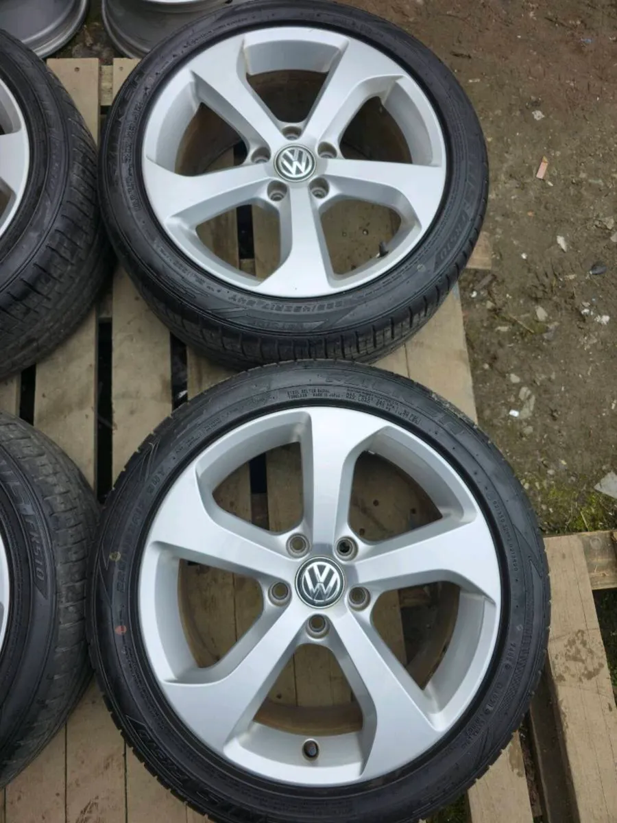 Set of 17" Genuine VW GTI Alloys Good Tyres - Image 2