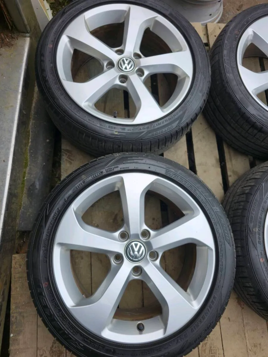 Set of 17" Genuine VW GTI Alloys Good Tyres - Image 3