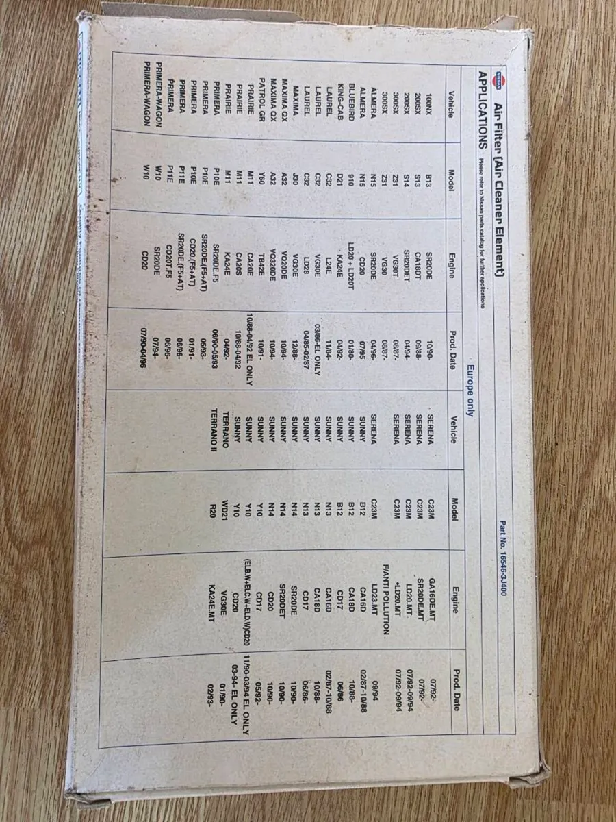 Nissan almera air filter brand new in box - Image 3