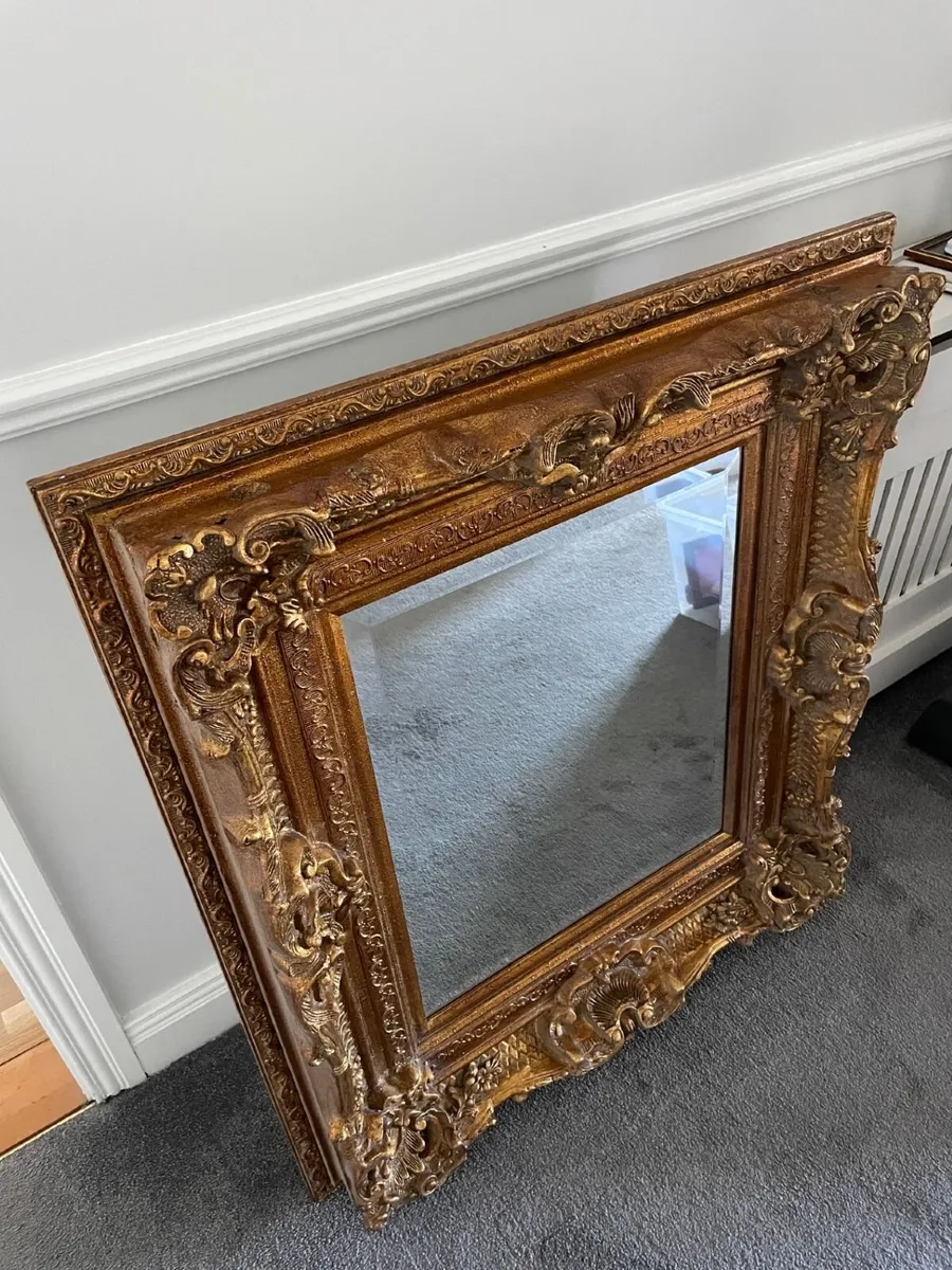 Large Ornate Gold Wall Mirror – Vintage Style Hall - Image 4