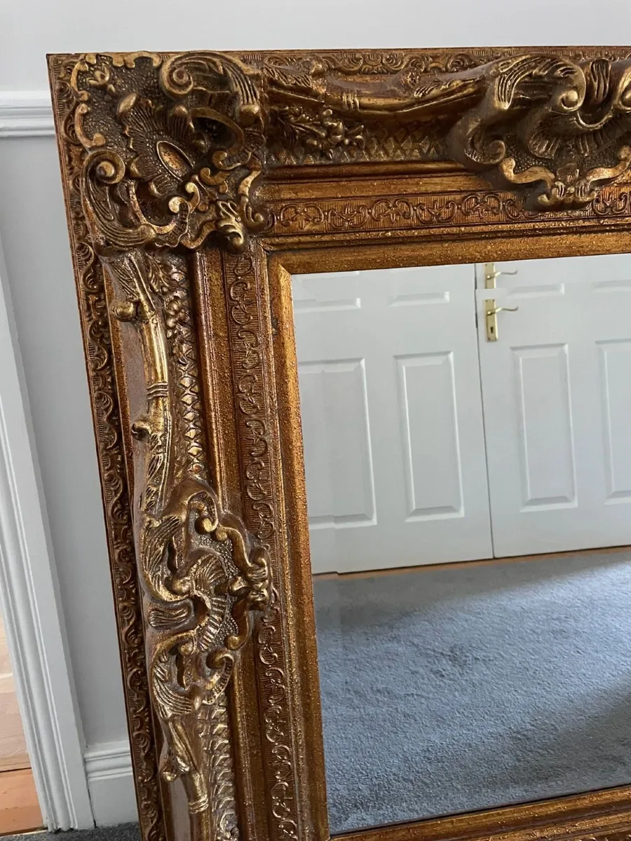 Large Ornate Gold Wall Mirror – Vintage Style Hall - Image 2