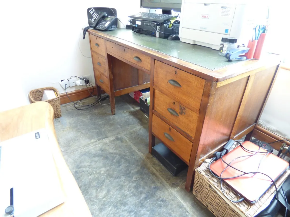 Antique office desk - Image 4