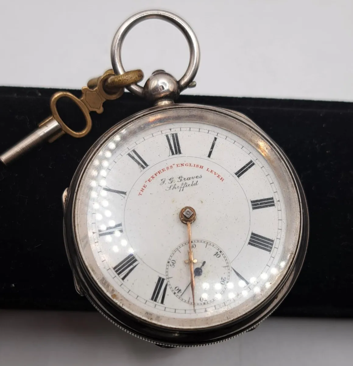 Vintage sterling silver pocket watch - Image 1