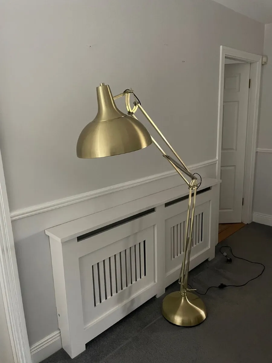 Gold Adjustable Standing Lamp – Modern Anglepoise - Image 1