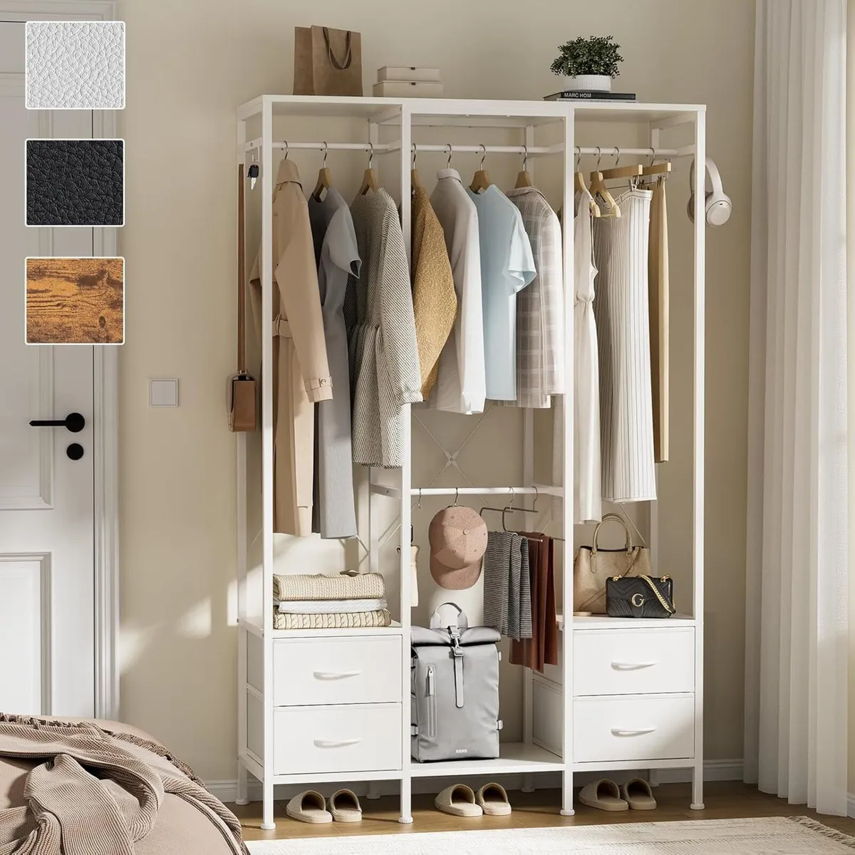 Clothes Rack for Hanging Heavy Duty Rail with - Image 2